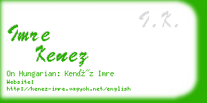 imre kenez business card